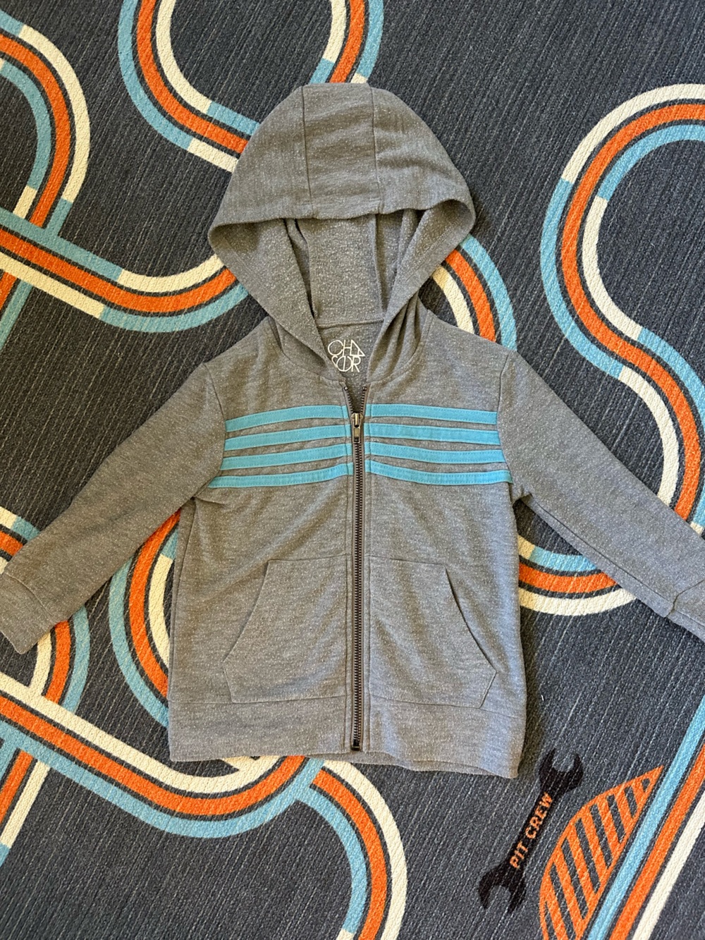 Zip Hoodie with Blue Stripes by Chaser